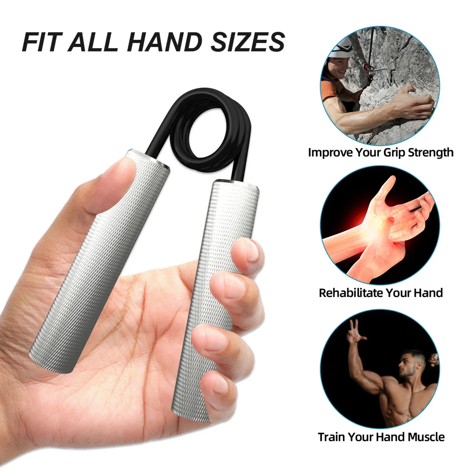 7 in1 Replaceable Metal Grip Strength Trainer Workout Equipment Forearm Exerciser Hand Grip Strength Gym Fitness Products