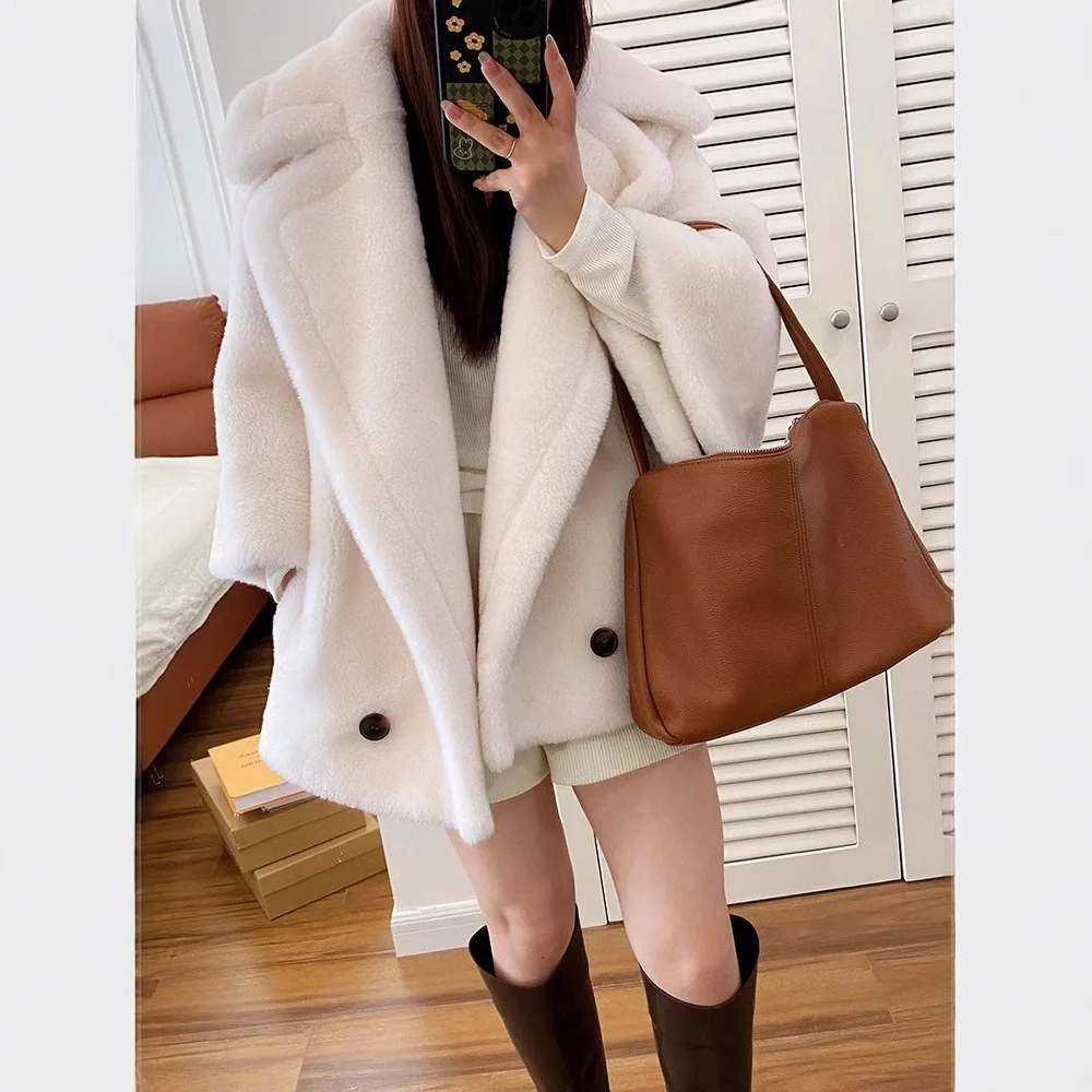 

Верхняя одежда из полной шерсти, короткий костюм из овечьей шерсти, зимнее пальто для стрижки овец, женское меховое новое пальто