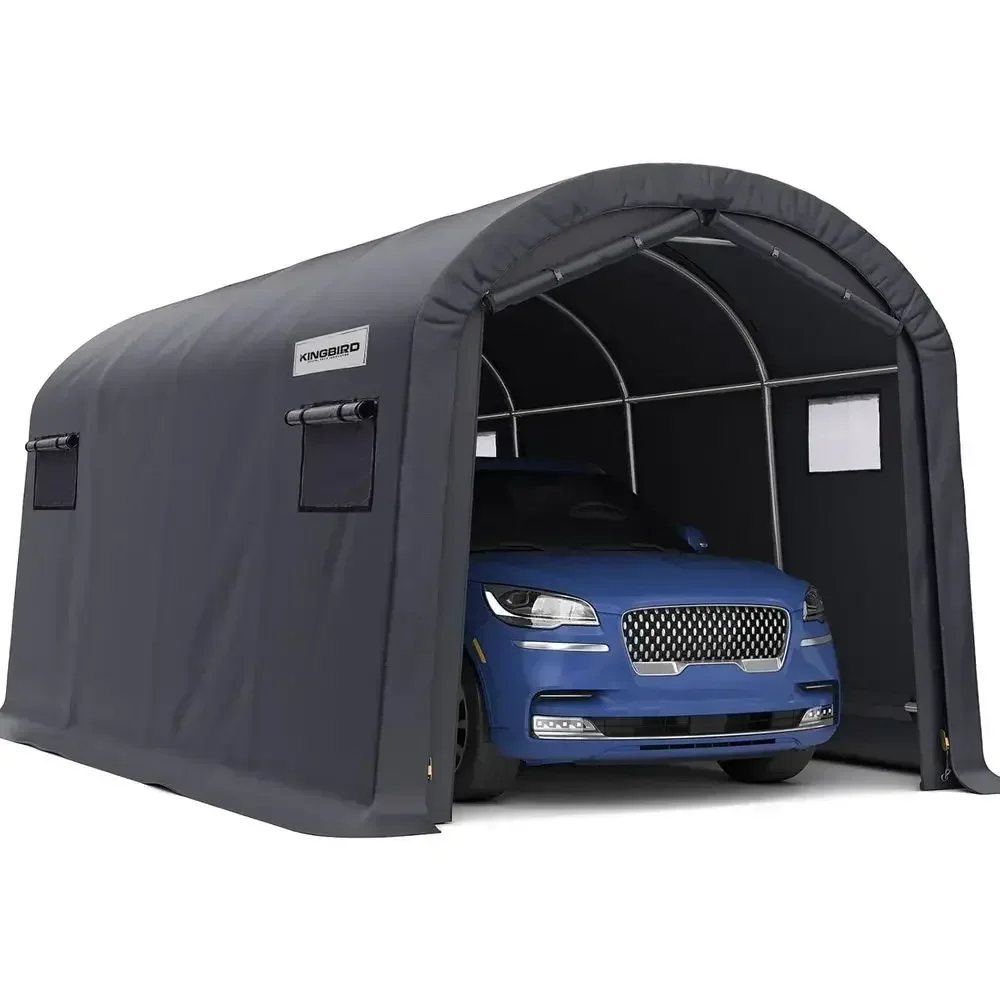 10' x 20' Round Style Garage Carport Shelter with Roll-up Ventilated Windows Heavy Duty Storage Portable Storage Shelter Shed or
