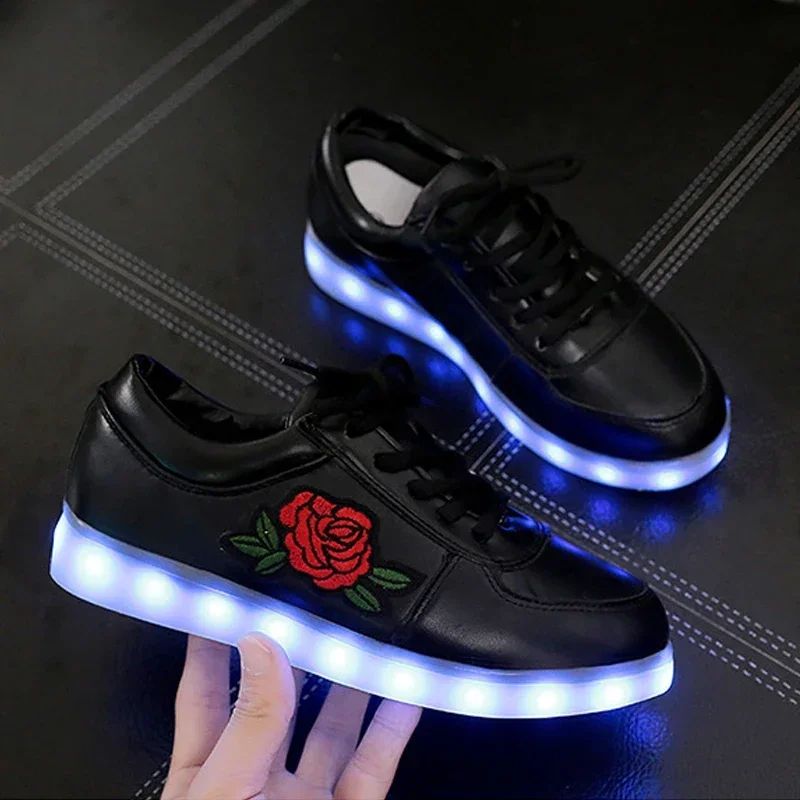 Size 34-42 Kids USB Luminous Sneakers for Girls Boys Women Shoes Krasovki with Backlight with Light Led Shoes Glowing Sneakers