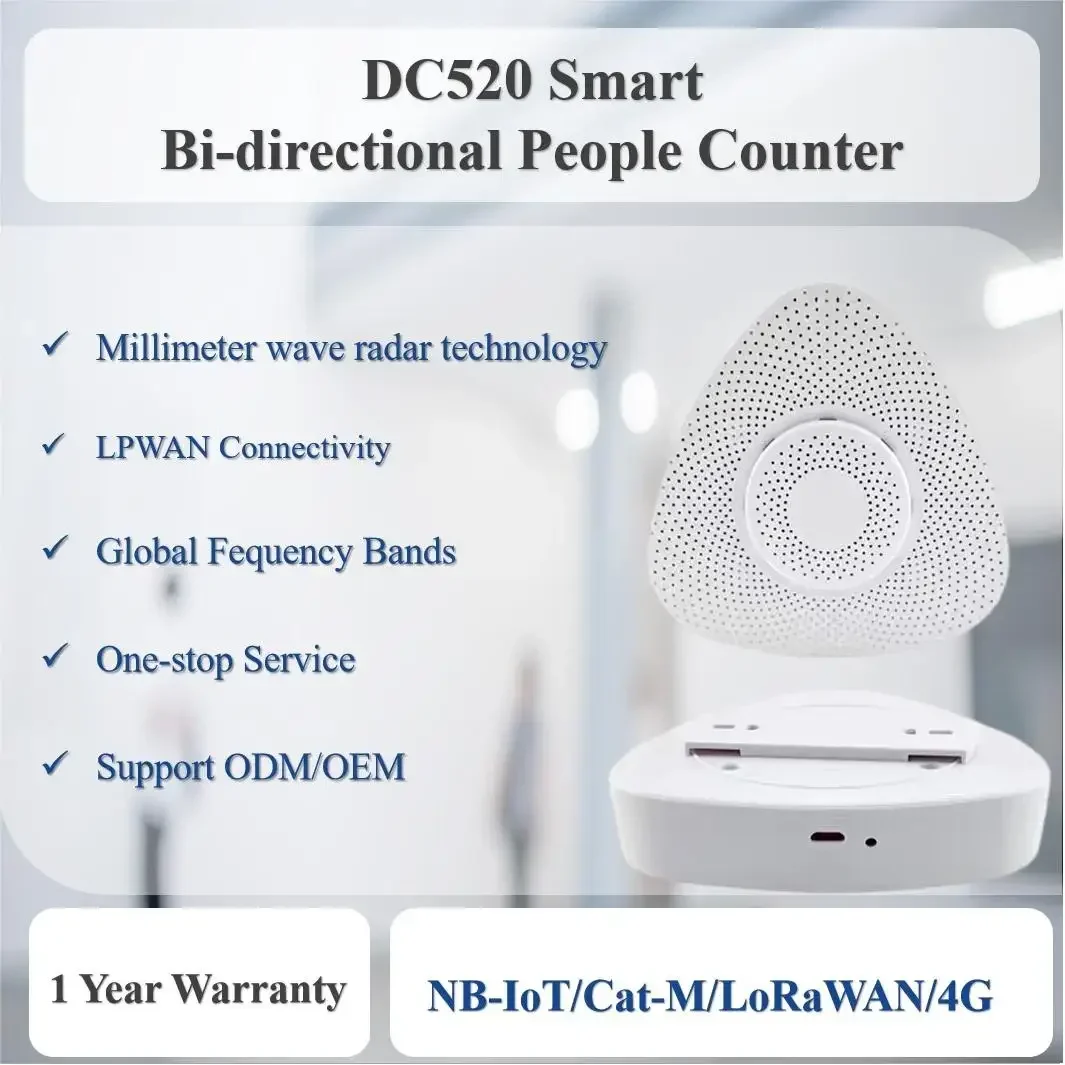 2026 New Arrived Bi-directional door Shop Counting People Counter Sensor Smart System DC520 LoRa 4G Iot Device Solutions & Softw