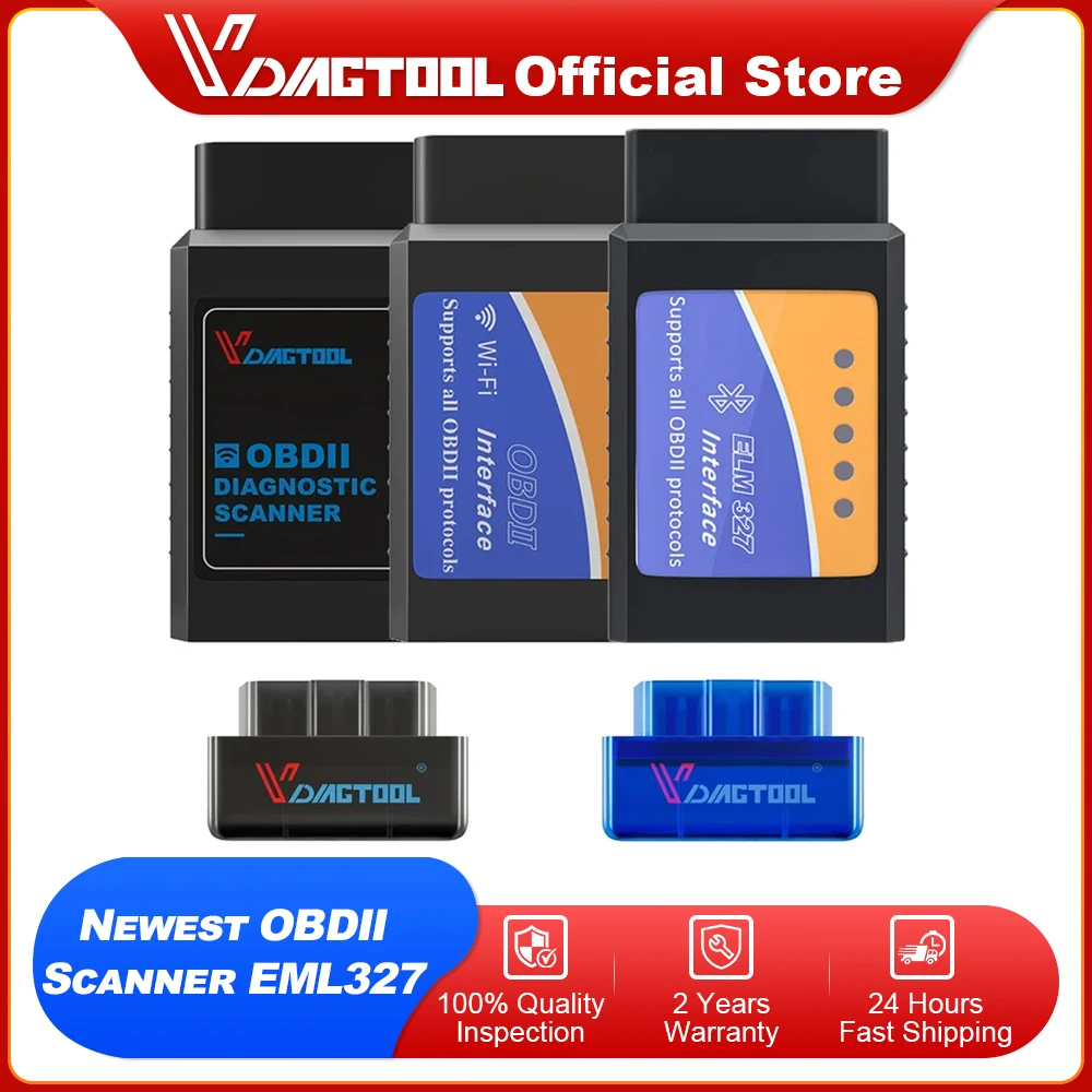 

2024 Newest V1.5 EML327 OBDII Scanner BT Connection Code Reader Android & IOS Car Tools Super MINI elm327 Car Diagnostic Tools