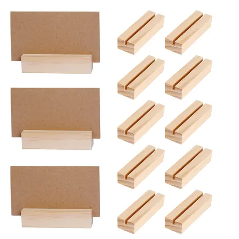 Place Card Holder, Photo & Picture Stand Card Holder Wooden Stands for Display, Party Poster Paper Wedding Table Number Holders