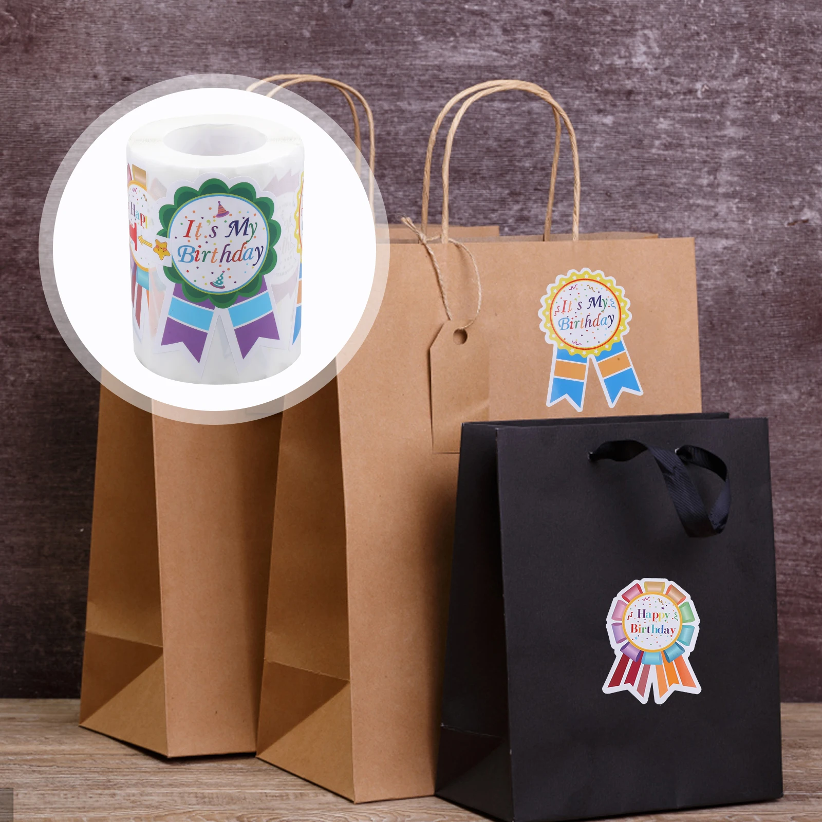 

1 Roll Seal Stickers Birthday Label Adhesive Gift Decals Envelope Packaging Baking Sealing Round Multi-Function Sticker