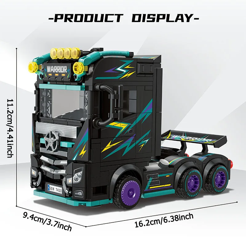 SEMBO BLOCK Cool Heavy Truck Assembly Building Blocks MOC Famous Car Vehicle Model Bricks Collectible Ornaments DIY Holiday Gift - view 6