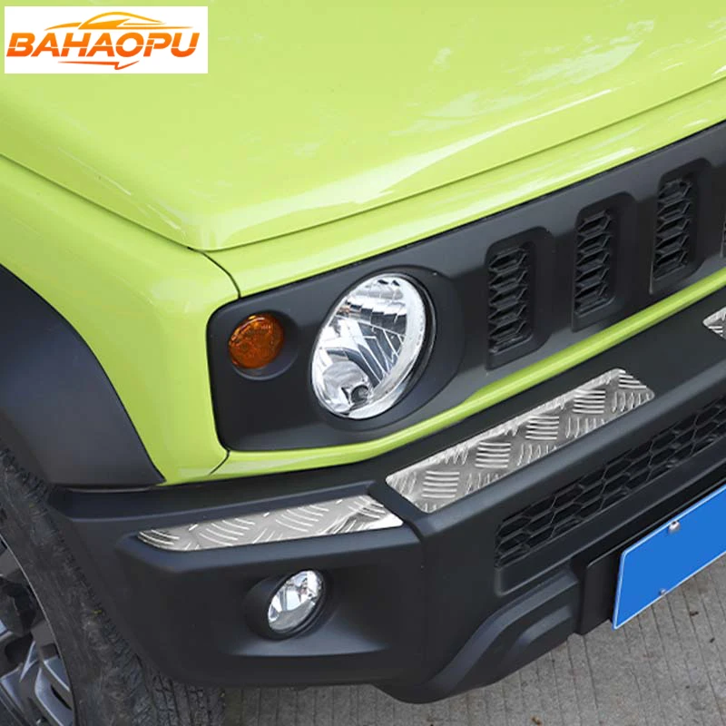 

BAHAOPU Car Front Bumper Lip Front Grille Decoration Cover Aluminum Alloy Trim Fit For Suzuki Jimny 2019 UP,Styling Accessories