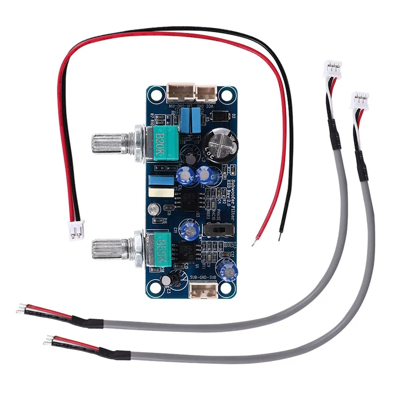 Low Pass Filter Bass Subwoofer Preamp Amplifier Board Single Power DC 9-32V Preamplifier with Bass Volume Adjustment