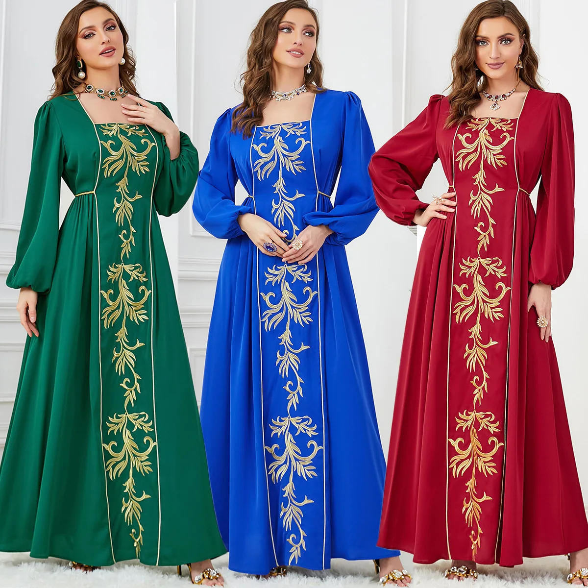 3658 Arab Apparel Heavy Industries Embroidered Abaya Women's Dress