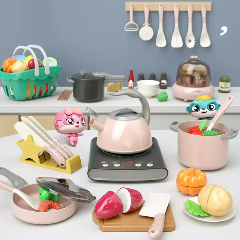เด็กเล่นชุดครัว,แกล้งเล่นชุดของเล่นทําอาหาร,ของเล่นครัว Playset สําหรับเด็กวัยหัดเดิน,ของเล่นหม้อและกระทะสําหรับห้องครัวเด็ก