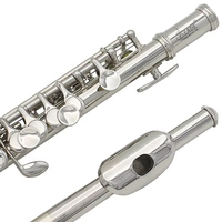 Flute C Key Piccolo Half-size Flute Silver Plated Cupronickel Piccolo With Leather Case Cleaning Cloth Screwdriver Accessories