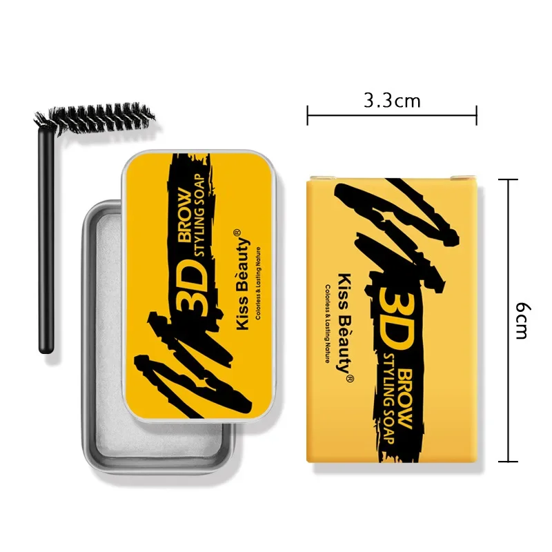 自然な無色スタイリング眉毛ワックスリラックス眉毛固定石鹸透明長期持続植物オイル眉毛定義ジェル 2pc