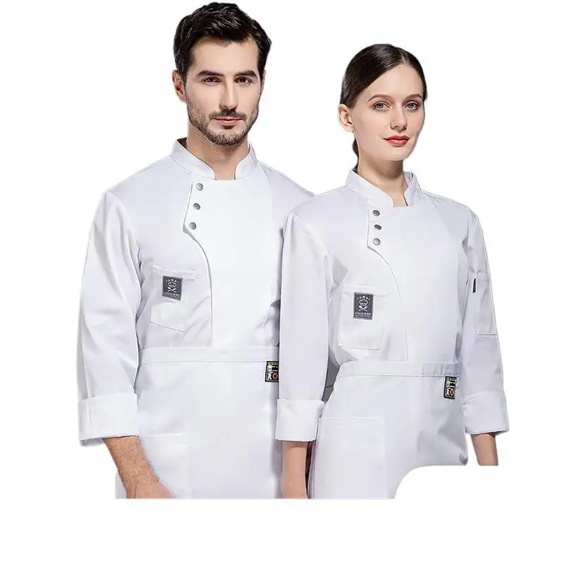 Men's Waterproof Long Sleeve Chef Uniform Autumn Winter Thick Wear-resistant Hotel Restaurant Kitchen Workwear