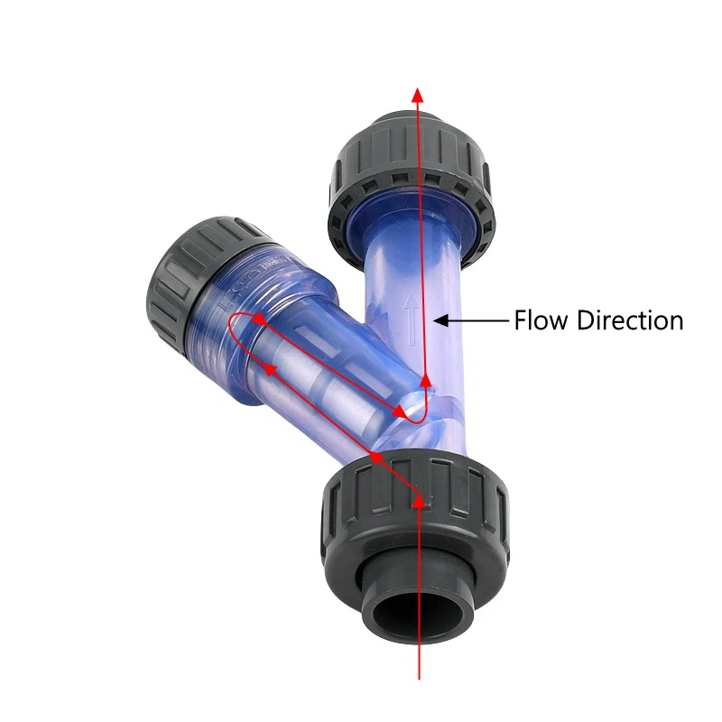 1PC I.D 20~63mm Transparent UPVC Y-Type Filter Aquarium Fish Tank Water Pipe Filters Coulping Garden Irrigation Adapter Joints