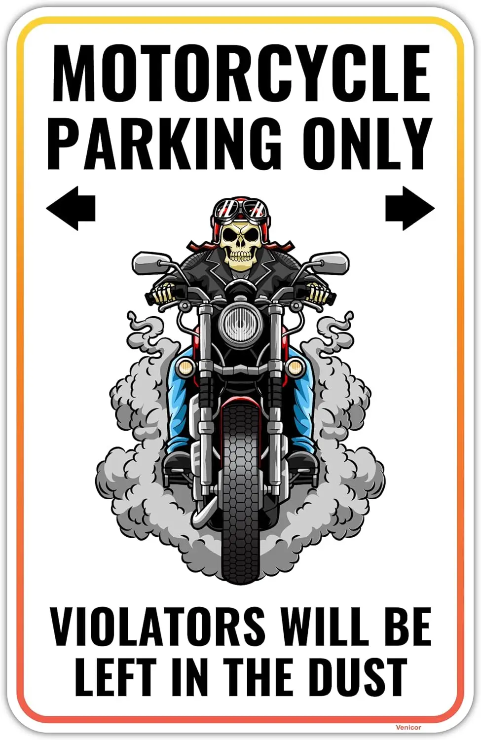 Venicor Motorcycle Sign Decor - 9 x 14 Inches - Aluminum - Motorcycle Accessories for Men - Motorcycle Biker Gifts Stickers sign
