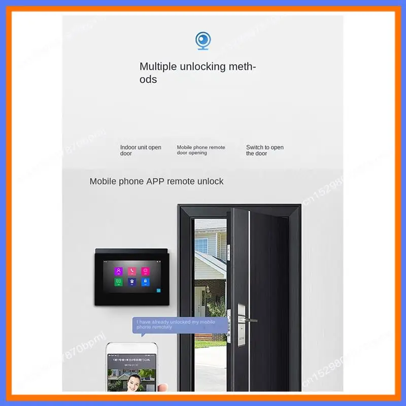 BAAE 7 Inch Graffiti Wifi Visual Doorbell HD 1080P Mobile Detection Intelligent Doorbell Two Way Audio Remote Door Opening