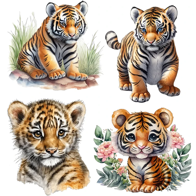 Three Ratels QD167 lovely little tiger cartoon animal wall stickers for home decoration