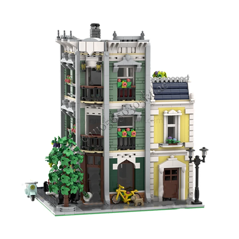 2570 PCS City Street Scene  Vine Restaurant MOC Customize Modular Building Block Brick Educational Design DIY Holiday Toy Gifts