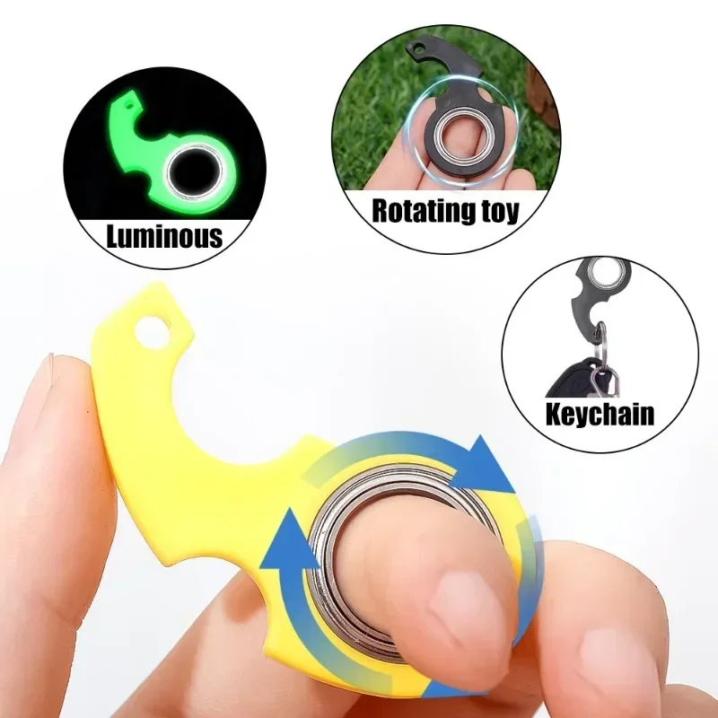 Luminous Keychain Fidget Spinner Antistress Toys Fingertip Rotation Cool Keyring Relieving Boredom Anxiety Toys for Adults Kids