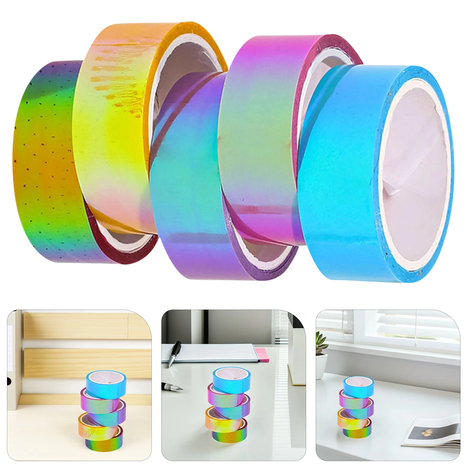 

12 Rolls Waterproof Tape Decorative Gradient Multi-Purpose for DIY Scrapbook Diary Gift Wrapping Hand Account Accessories