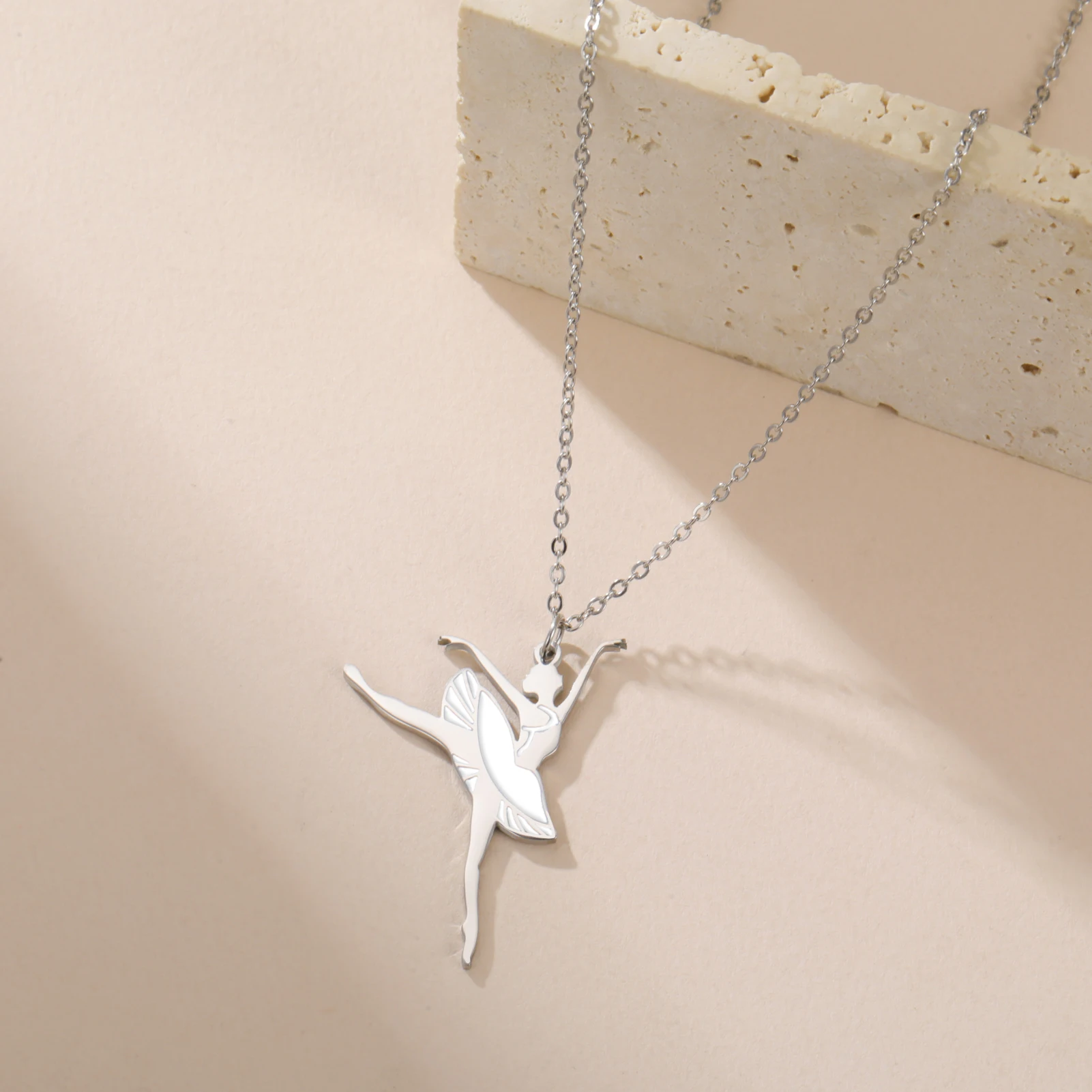 COOLTIME Gymnastik Anhänger Halskette für Frauen Edelstahl Mode Sport Ballett Tänzerin Halskette Turnerin Schmuck Neue – Detail 21