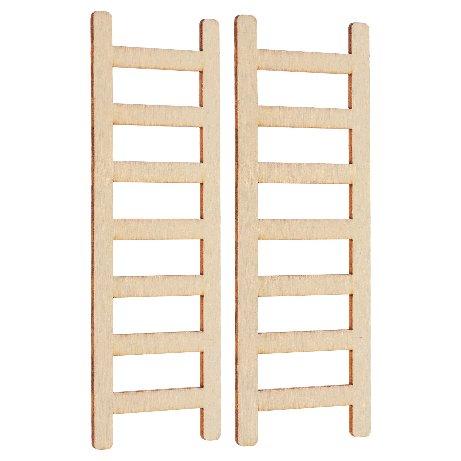 

2Pcs Mini House Ladder Wood Decor Small Indoor Wooden Ladders DIY Craft Landscape Miniature Garden Statue Sculpture Realistic
