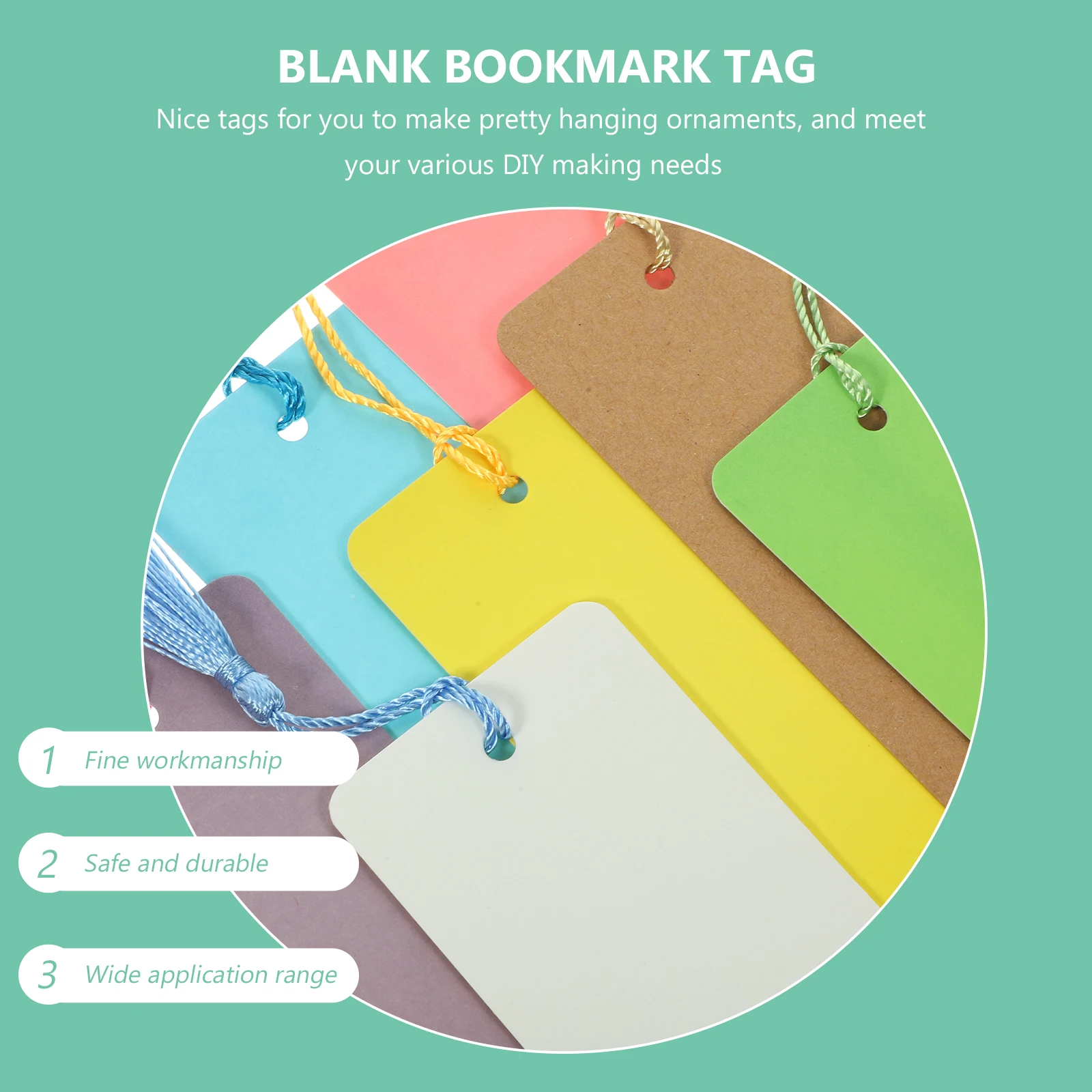 

Blank Bookmark Card 350g DIY Material Tassel Tags Paper Craft Bookmarks Hanging naments Christmas Decorations Student Supplies