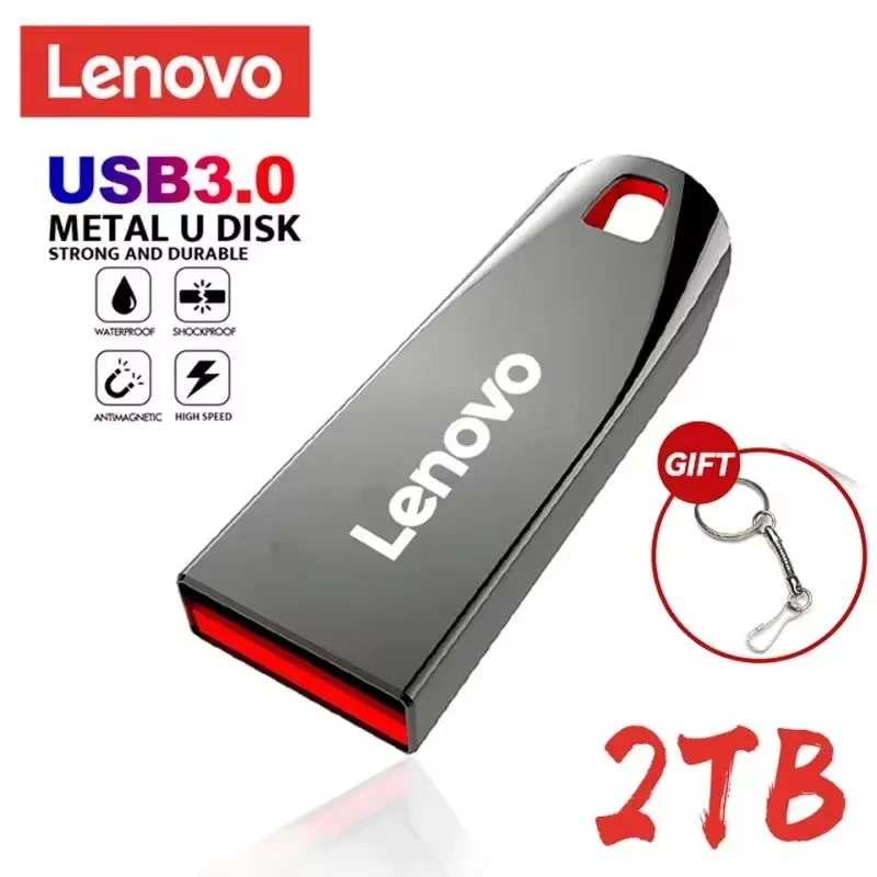 Lenovo metal USB flash drive 2TB portable laptop 1TB high-speed USB 3.0 Type-C interface waterproof 1TB 512GB memory USB drive