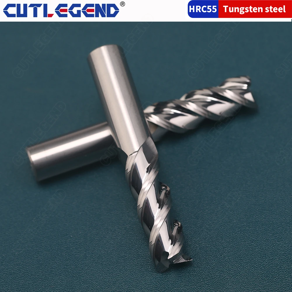 Imagem -05 - Tungstênio Aço Carbide End Mill Fresa Alumínio Cobre e Madeira Cortador Flauta Flauta mm mm mm mm mm mm 10 Milímetros 12 Milímetros Hrc55
