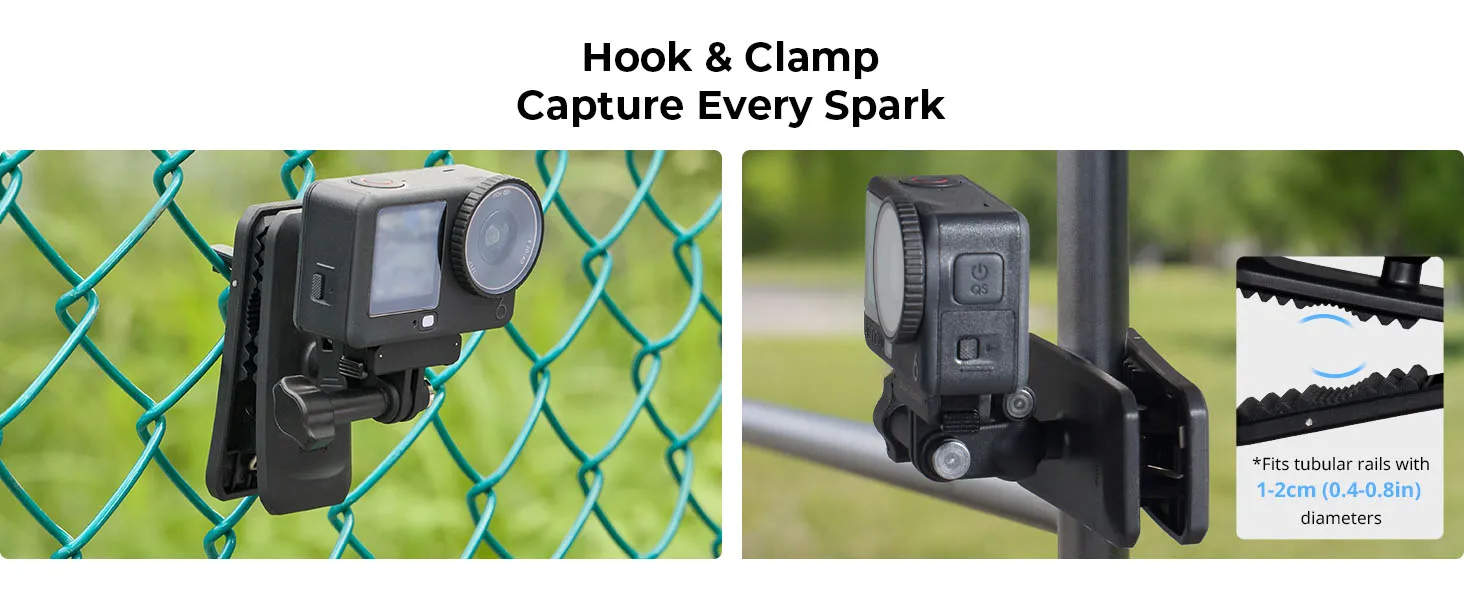 SmallRig Rucksackgurt-Clip-Halterung für DJI Osmo Action 6 / Nano 360 ° Kugelkopf & 2-Zinken-Halterung mit Schnellwechseladapter – Detail 6