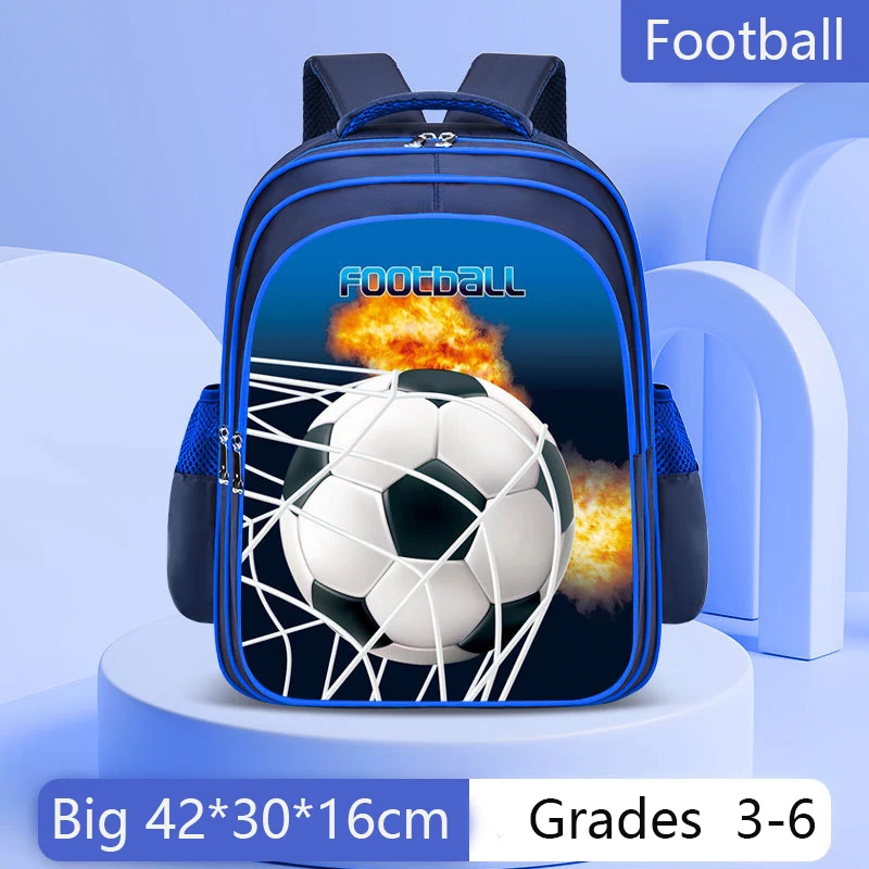 Boys Backpack Fashion Football Pattern Kids Bookbag Waterproof Primary Children School Bags Teen Girl Backpack （16 inch）