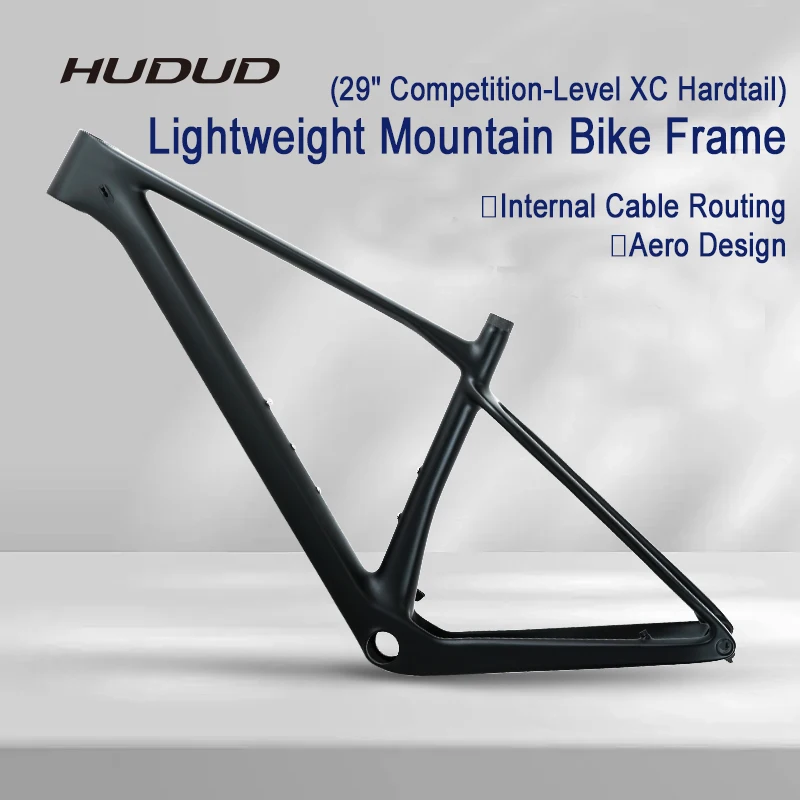 

Hudud M09 Carbon Mountain Bike Frame | 29er Hardtail | Fully Internal Cable Routing | Thru-Axle | Derailleur Hanger Included
