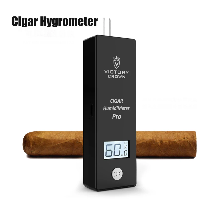 2024 New Cigar Hygrometer Digital Tool for Monitoring Cigar Humidity Levels Cigar Accessories