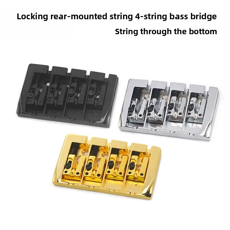 BA-1010 Four-string Bass Bridge 92x54-19MM Dual-purpose Instrument Accessory for Bottom Stringing Top Stringing