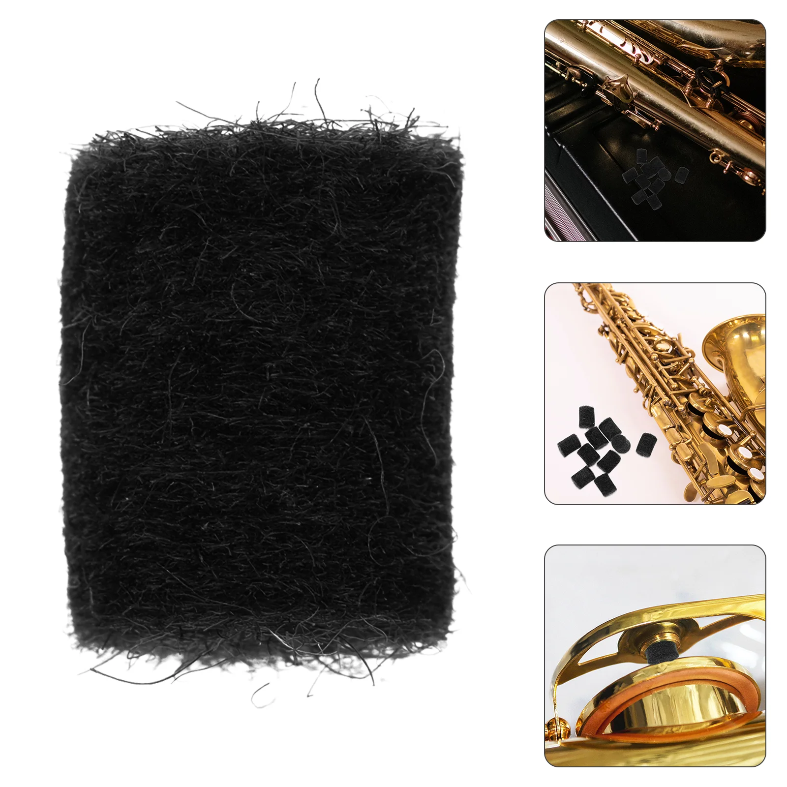 

10 Pcs Saxophone Felt Column Part Musical Instrument Accessories Black Supplies Universal Repairing Tool