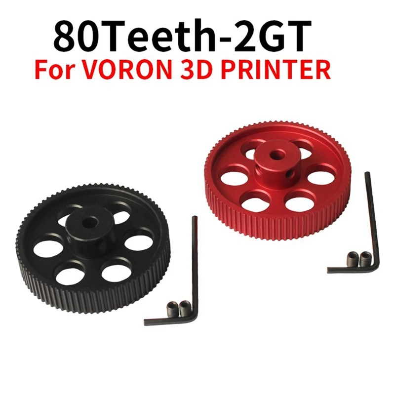 2Pcs 80Teeth 2GT C Kit 2GT Timing Pulley Bore 5Mm 2MGT Synchronous Belt Width 9/10Mm 80T For Voron 2.4