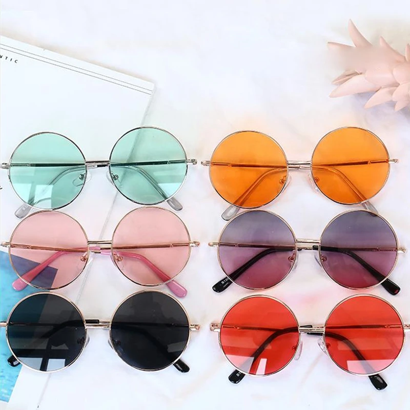 Kids Sunglasses Vintage Round Sunglasses Summer Outdoor Travel Party Favor for Girls Boys Kids Accessories