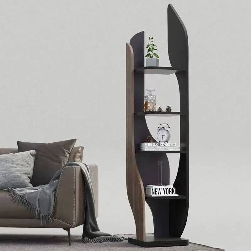 

Угловой шкаф Книжная полка от пола до потолка Гостиная Скандинавская многослойная полка Креативный светильник Роскошный угловой офис Современный простой
