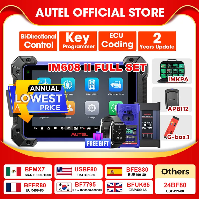 Autel IM608 II Pro MaxiIM 608 Full Key Programmer OBD2 Scanner IM608II Car Diagnostic Tool IMMO Key Programming PK IM508 IM508S