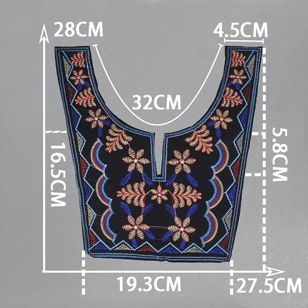 Wholesale sales of 1-10 pcs ethnic style embroidery collar shaped clothing DIY sewing decorative clothing accessories