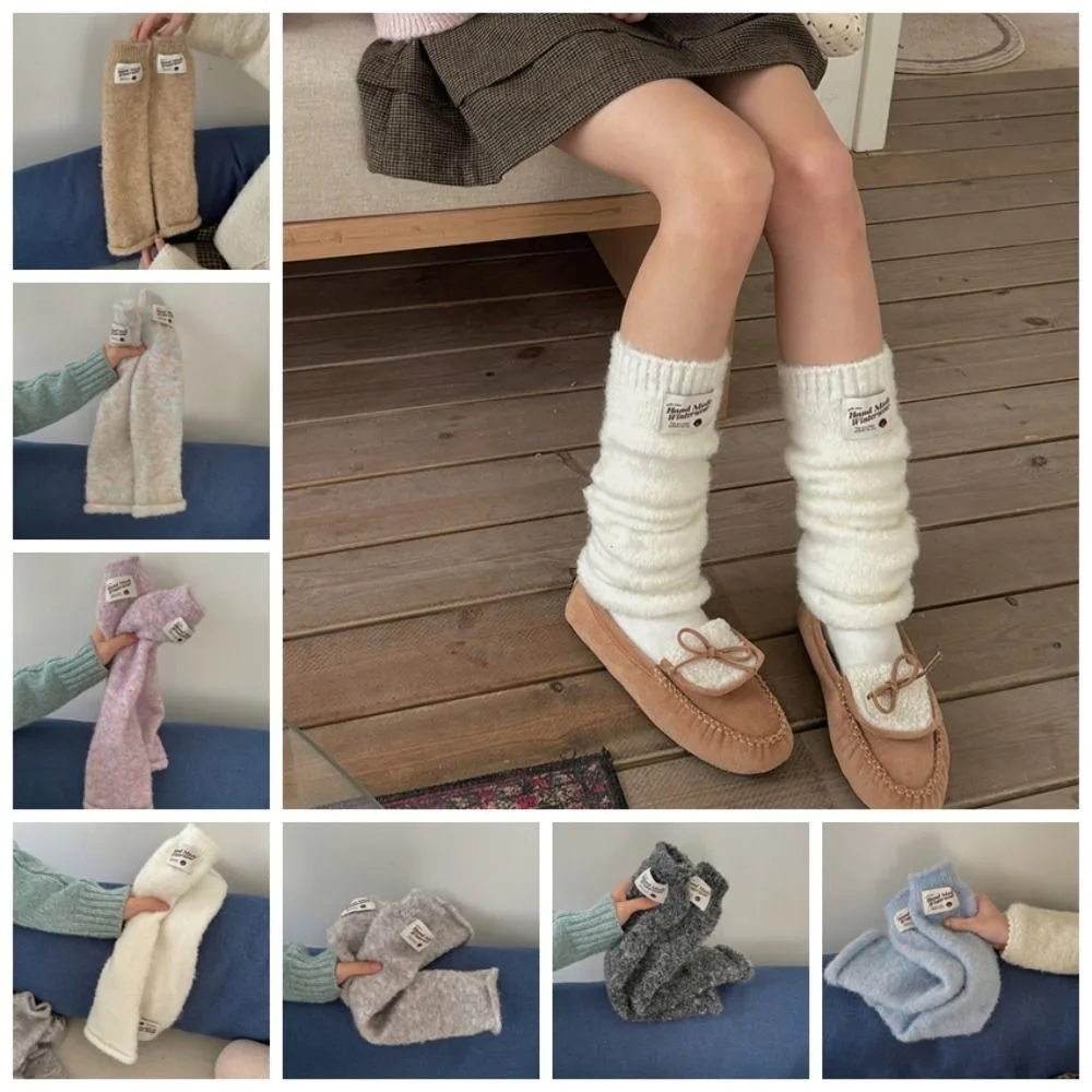 

Casual Colorful Kintted Y2k Leg Warmers Soft Winter Plush Stockings Hosiery Pile Up Scoks Leg Warmer Women Fall Winter