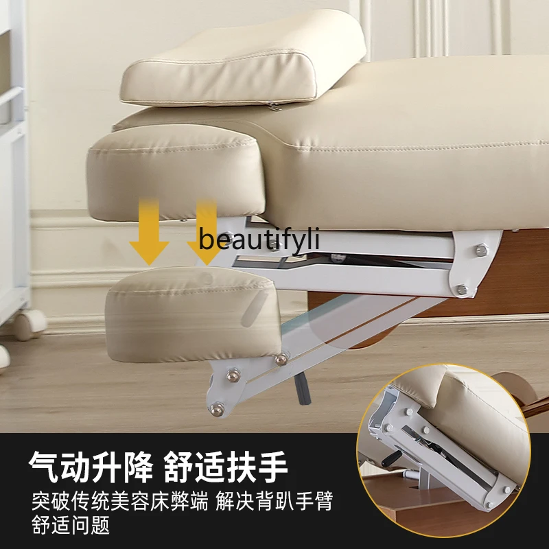 Multifunctional Electric Beauty Bed Overall Lifting Massage Couch Constant Temperature Heater Band Ambience Light