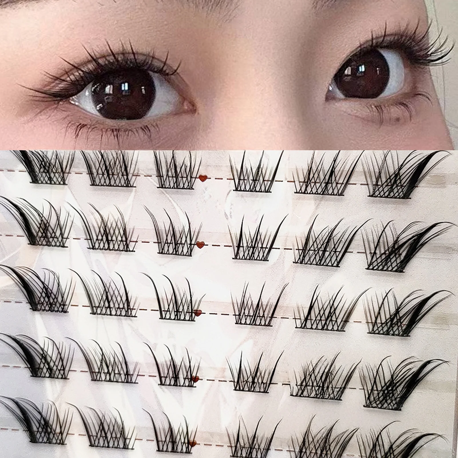 Black Natural Lash Clusters Daily 9-13MM Eyelash Clusters for Eye-Lifting Effect DIY Makeup Use