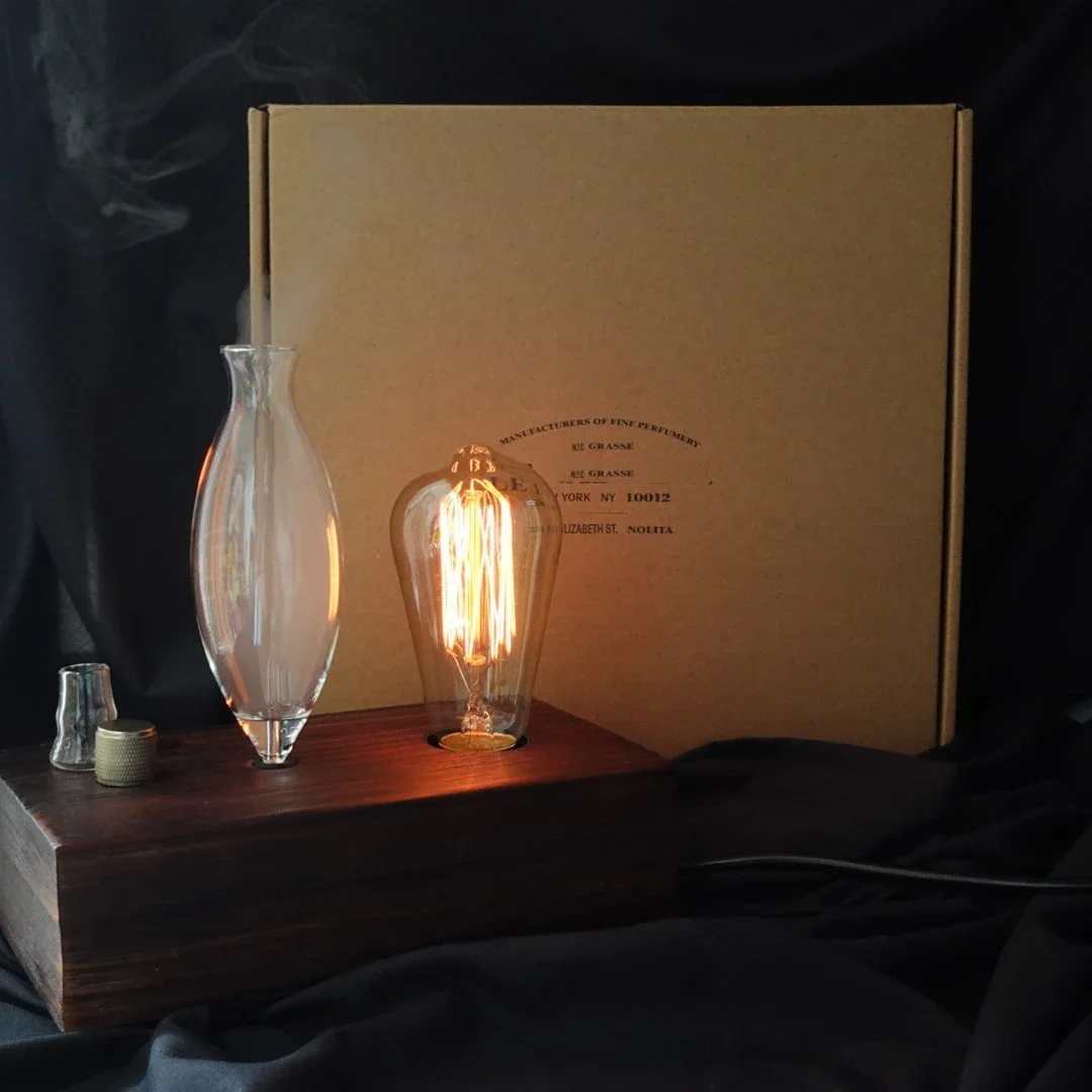 Aroma Diffuser Vintage Tungsten Filament Lamp Aromatherapy Machine Humidifier Lighting Sandalwood Pure  Essential Oil Diffuser