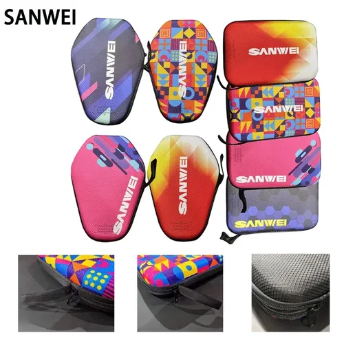 Imagen 2 del producto SANWEI-juego de tenis de mesa, bolsa de almacenamiento de carcasa dura, funda protectora en forma de calabaza, cubierta cuadrada para raqueta, hexagonal, deportes específicos