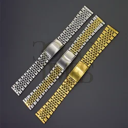 Flat End 18MM 19MM 20MM Stainless Steel Bracelet Bead Of Rice Watch Band Strap Fit For OMG SKX Wristwatch