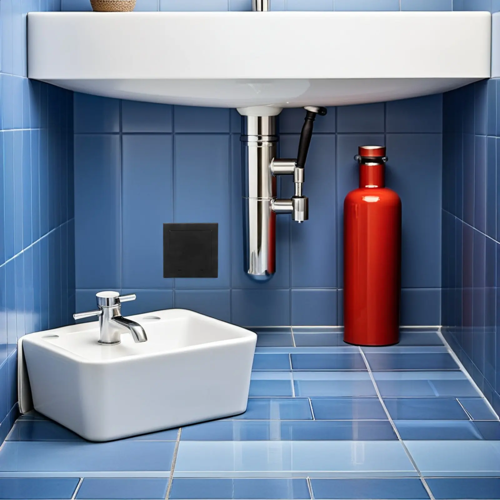 Drywall Access Panel Black 5.7x5.7 Inch Plumbing Cover Plate Bathroom Ceiling Service Pipe Inspection Wall Hole Cover