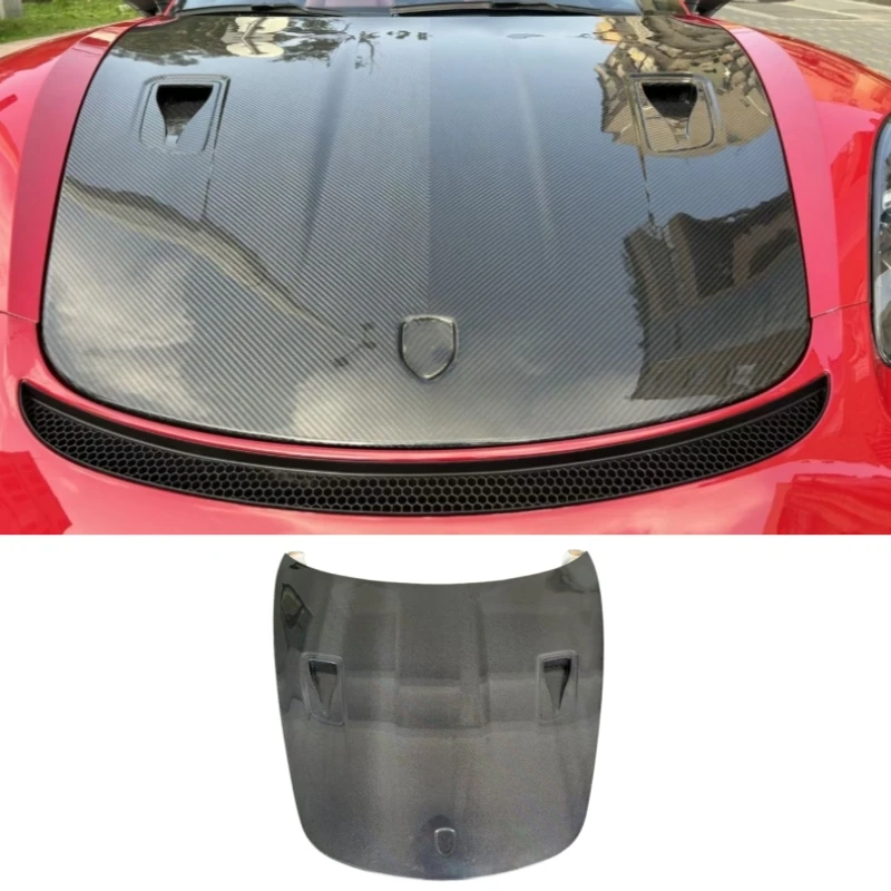 

For Porsche 718 982 Cayman Boxster 2016-2025 Real Carbon Fiber Front Engine Hood Vent Bonnet Cover Body Kit Modify Decoration
