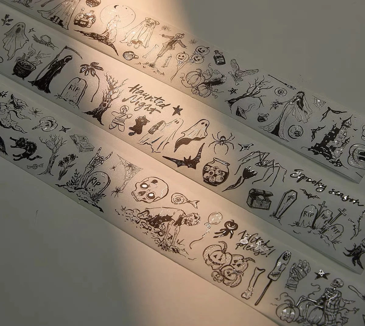 WT Studio Vintage Halloween Spooky Party Washi Paper Tape Planner DIY Card Making Scrapbooking Plan Decorative Sticker