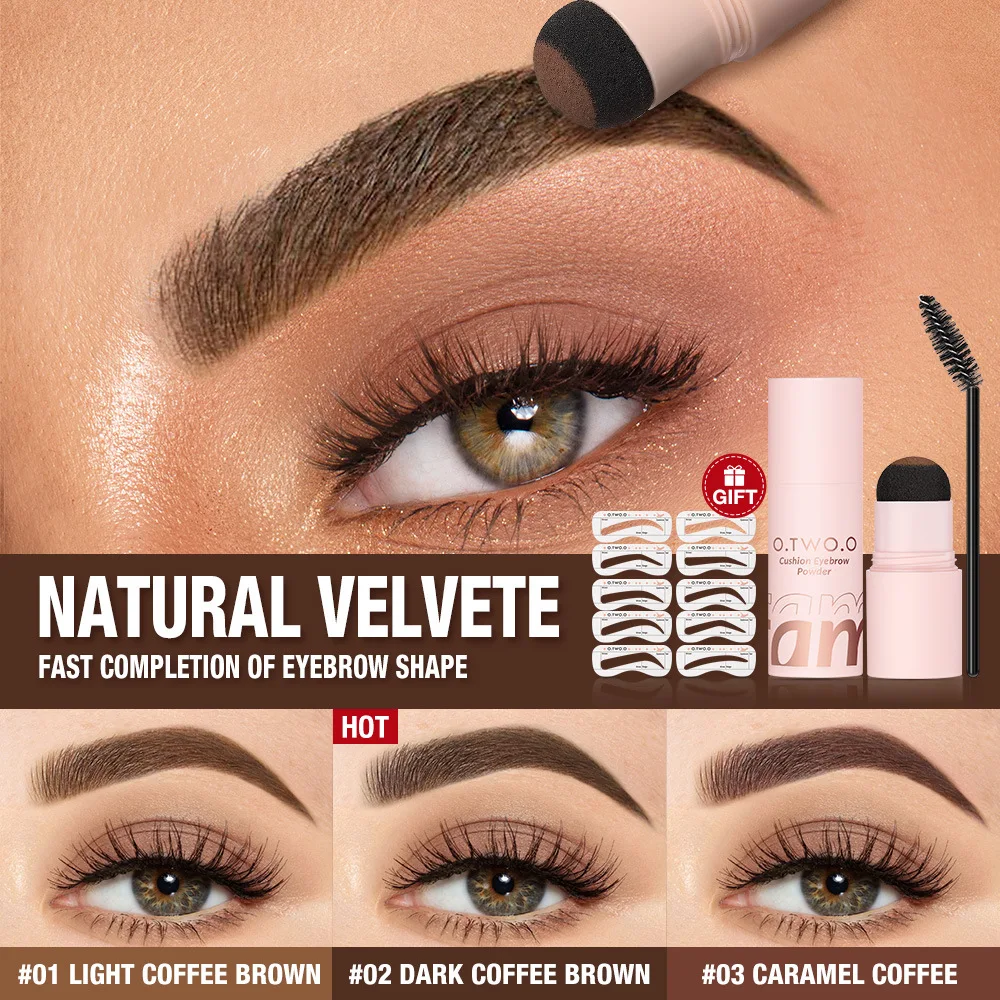 Wholesale O.TWO.O Eyebrow Powder One Step Eyebrow Stamp Shapping Set Enhancer Waterproof Hair Brow Dyeing Cream Eye Cosmetics