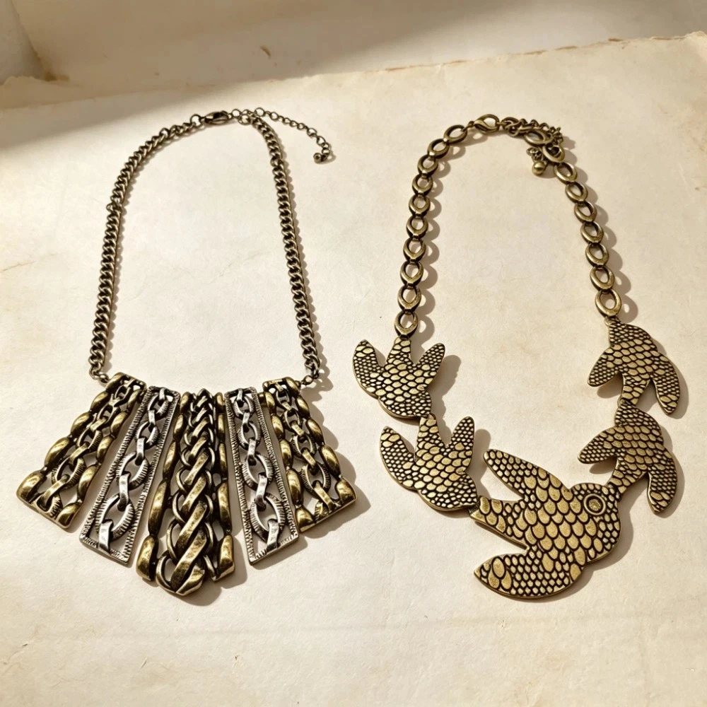 Women's Gold-plated Jewelry Foreign Trade Fashion Trend Retro Style Exaggerated Personality Women's Necklace 0275